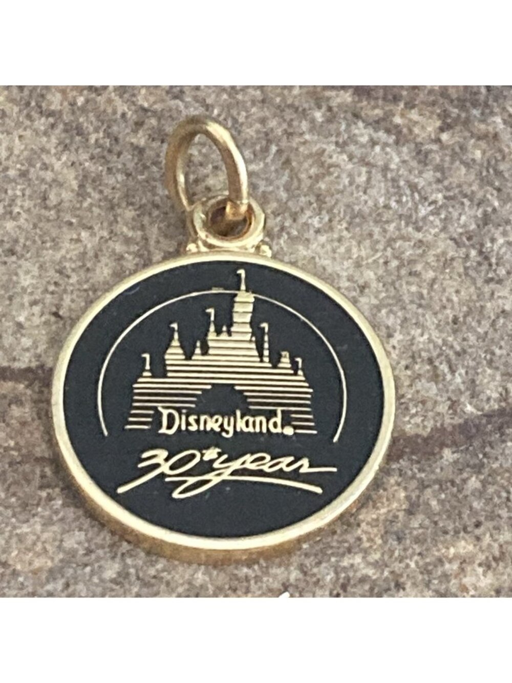 Disneyland 30th Anniversary Charm Black & Gold Walt Disney Productions